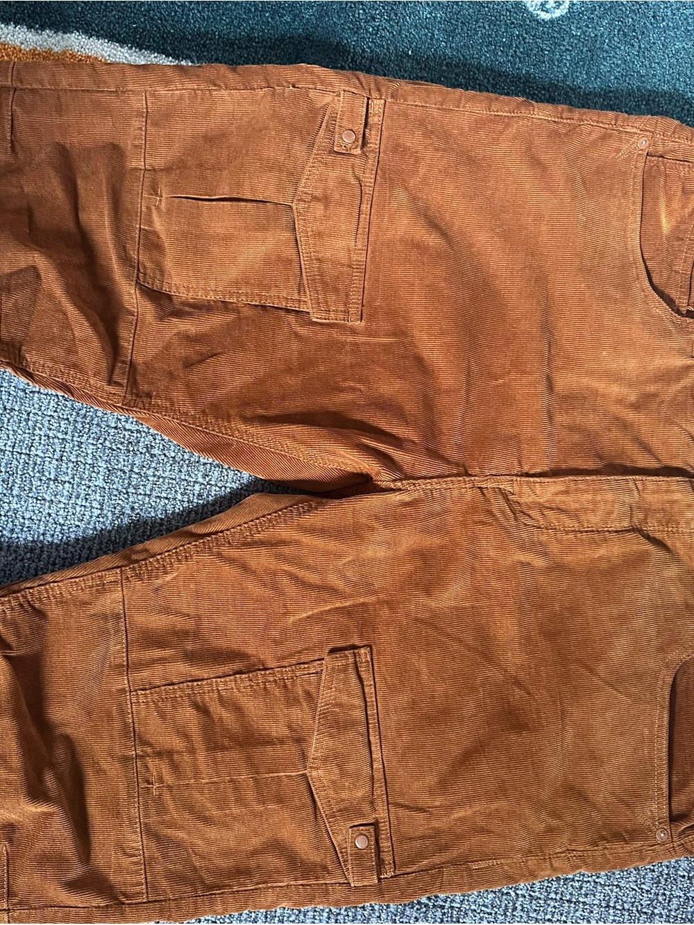 Sean John Men's Cargo Corduroy Pants in Burnt Orange